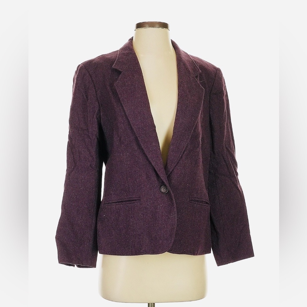 Pendleton Women's Vintage Deep Purple Wool Blazer size Medium Office Preppy Suit
